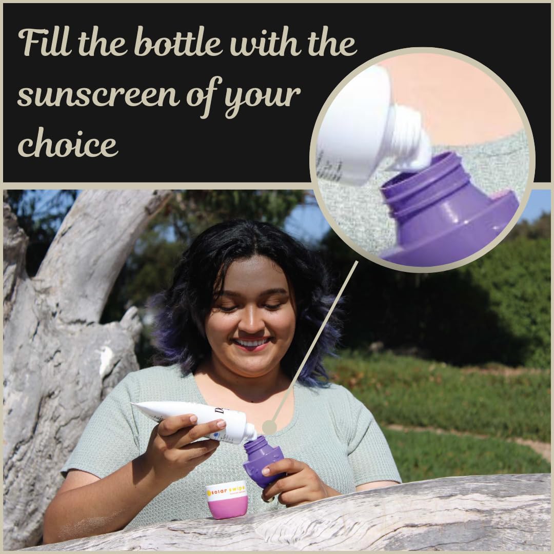 Rollerball sponge of Solar Swipe applying lotion smoothly and evenly.