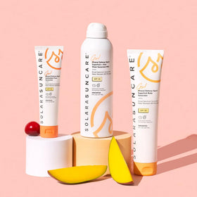 Solara Go! Sport face application shows easy, even coverage for sensitive skin.