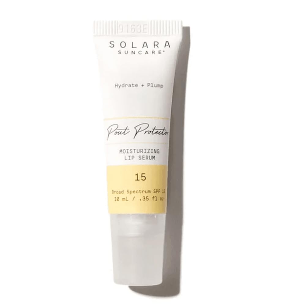 Solara Suncare Pout Protector lip serum on lip, mineral SPF lip protection