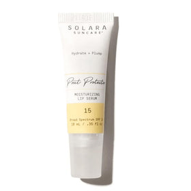 Solara Suncare Pout Protector lip serum on lip, mineral SPF lip protection