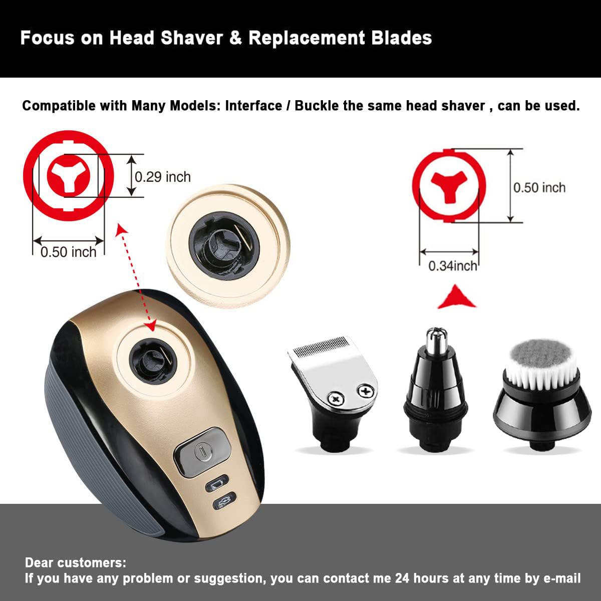 SOLASKY universal head shaver parts compatible brands easy replacement for daily grooming