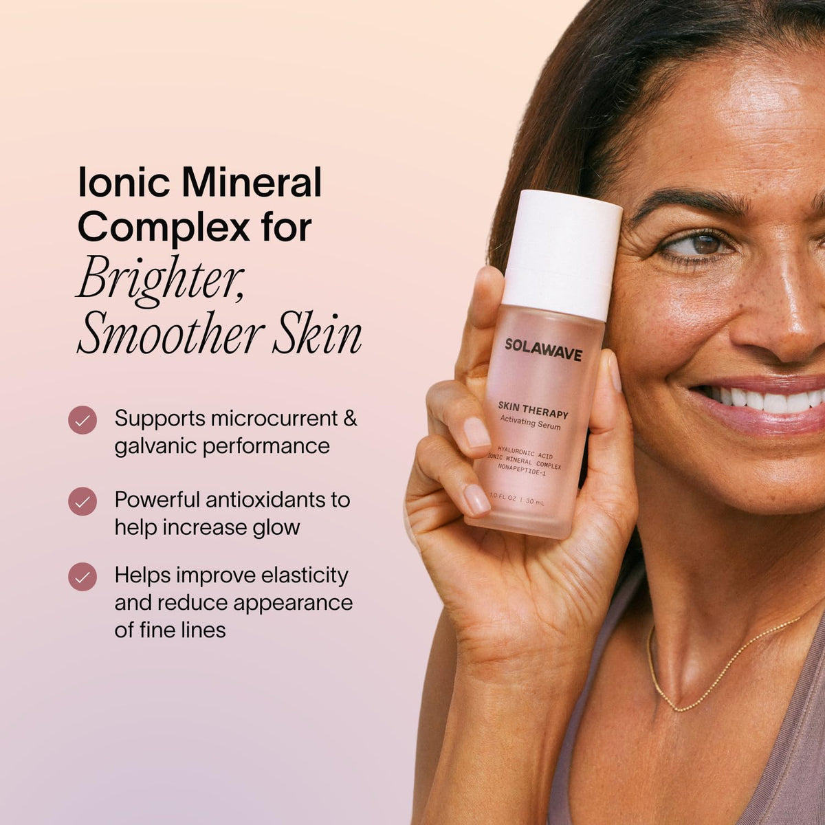 Solawave bottle glide demonstrates smooth application during sessions
