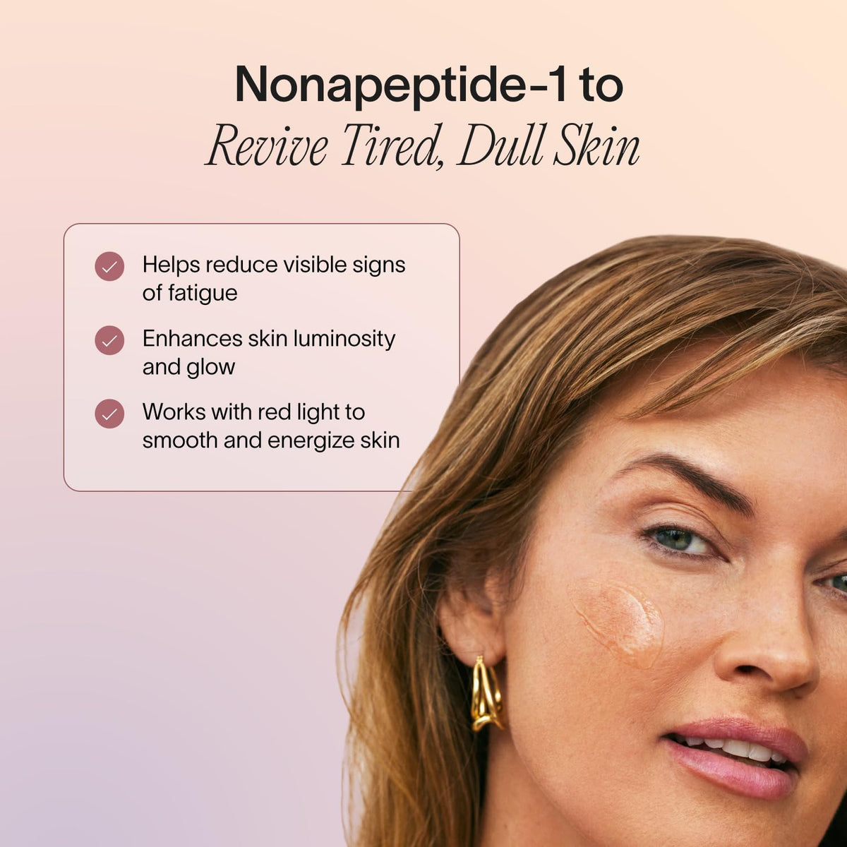 Solawave hyaluronic acid and nonapeptide closeup signaling hydration