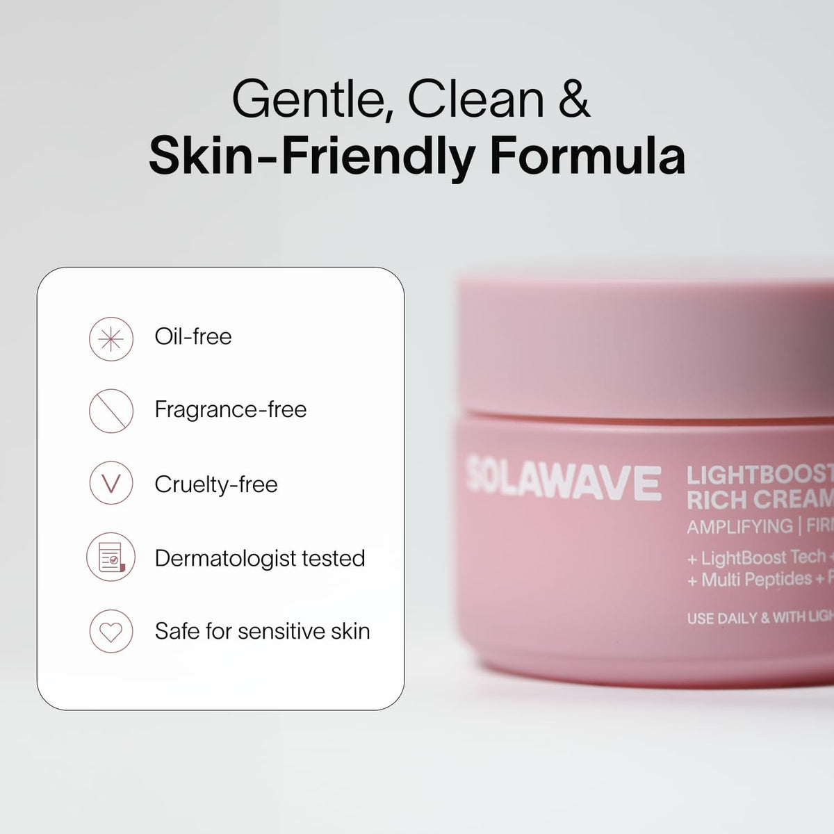 Solawave LightBoost Rich Cream complements daily light therapy sessions.