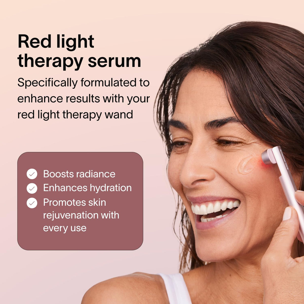 Solawave LightBoost application glide demonstrates cushiony feel.