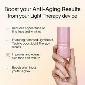Solawave LightBoost serum packaging showing clean, vegan formulation.