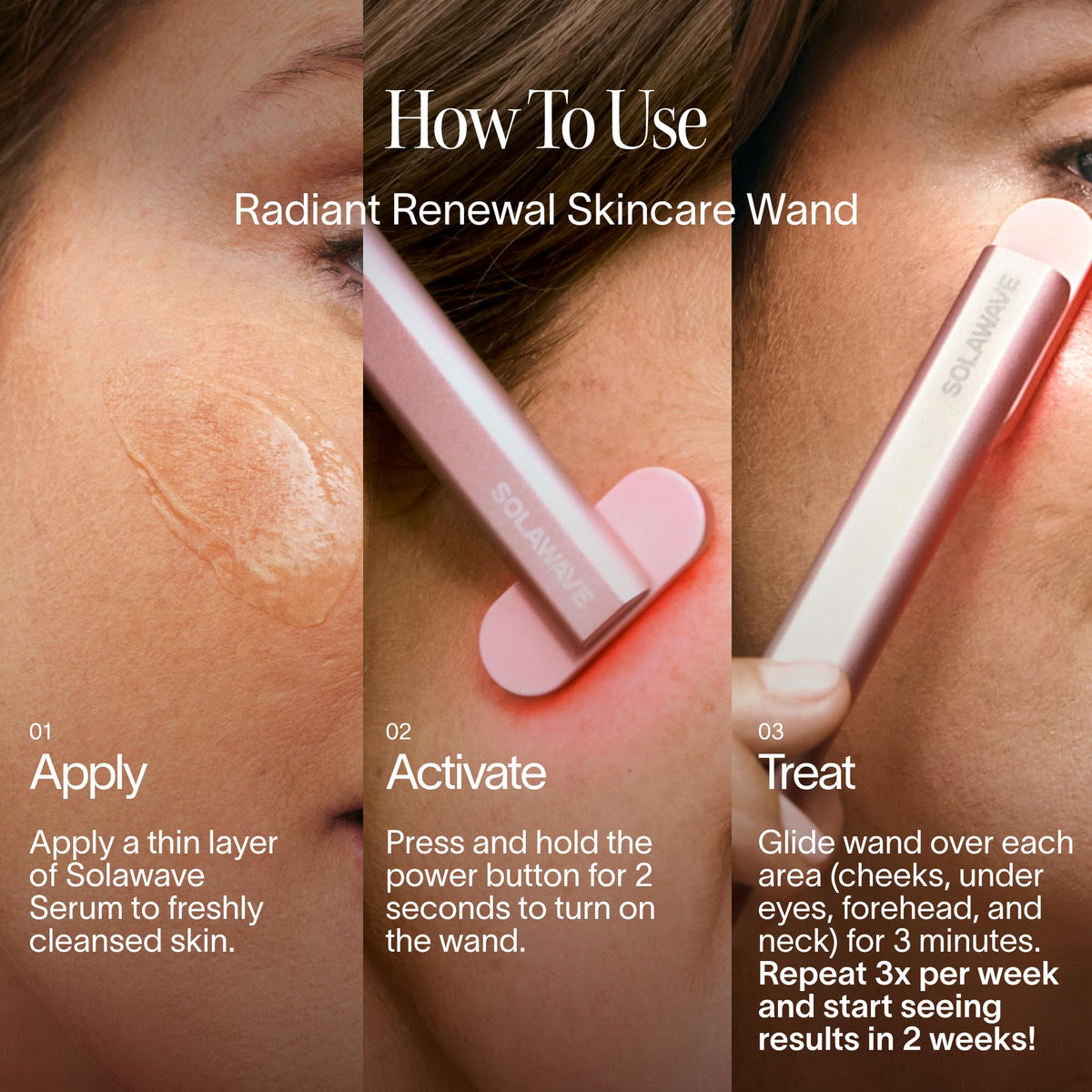 Solawave neck-area treatment to balance facial contours.