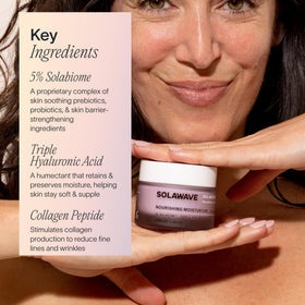 Solawave Probiotic Cloud Cream ingredients hyaluronic acid and peptides for hydration and elasticity.