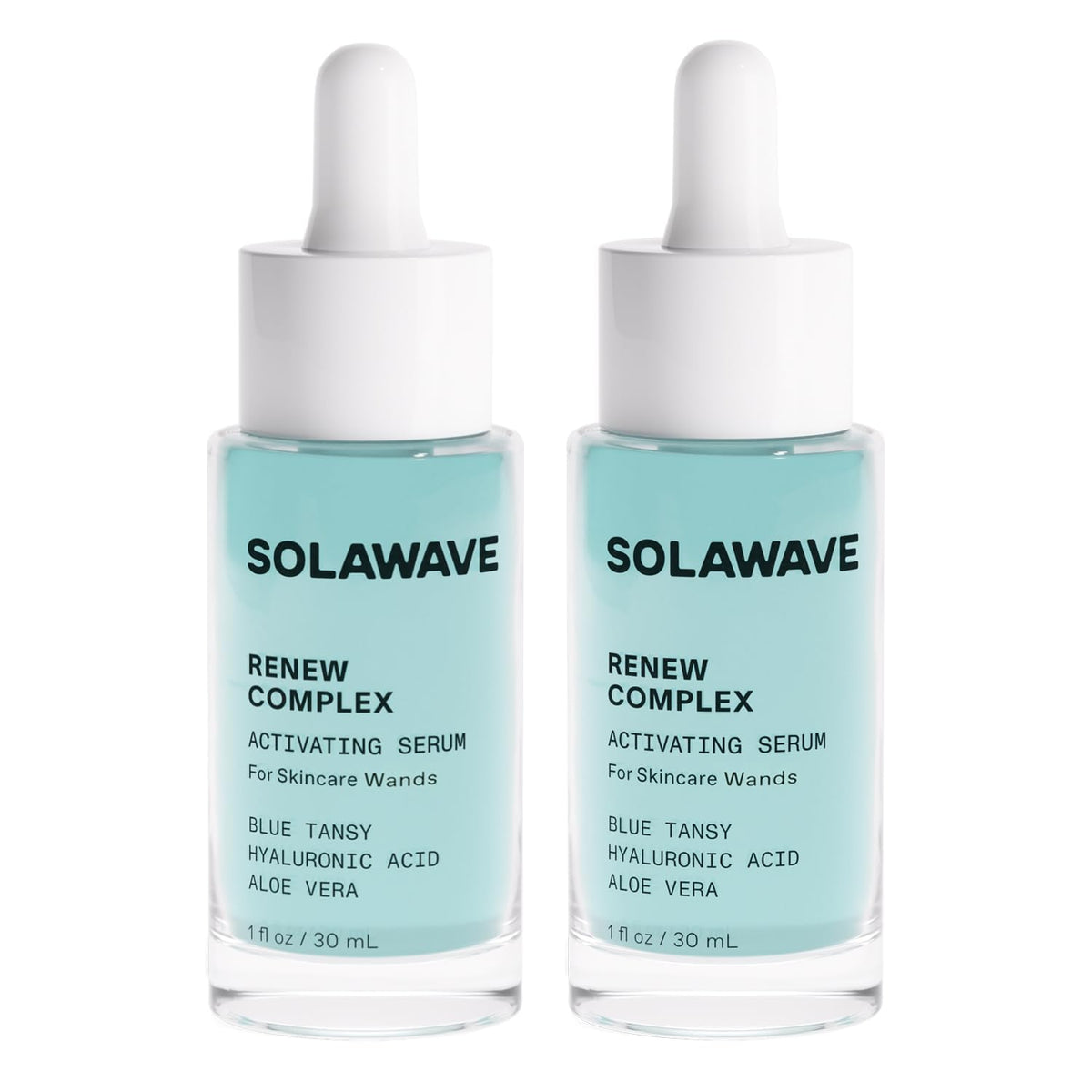 Solawave Renew Complex serum bottle closeup with hydrating formula for radiant skin