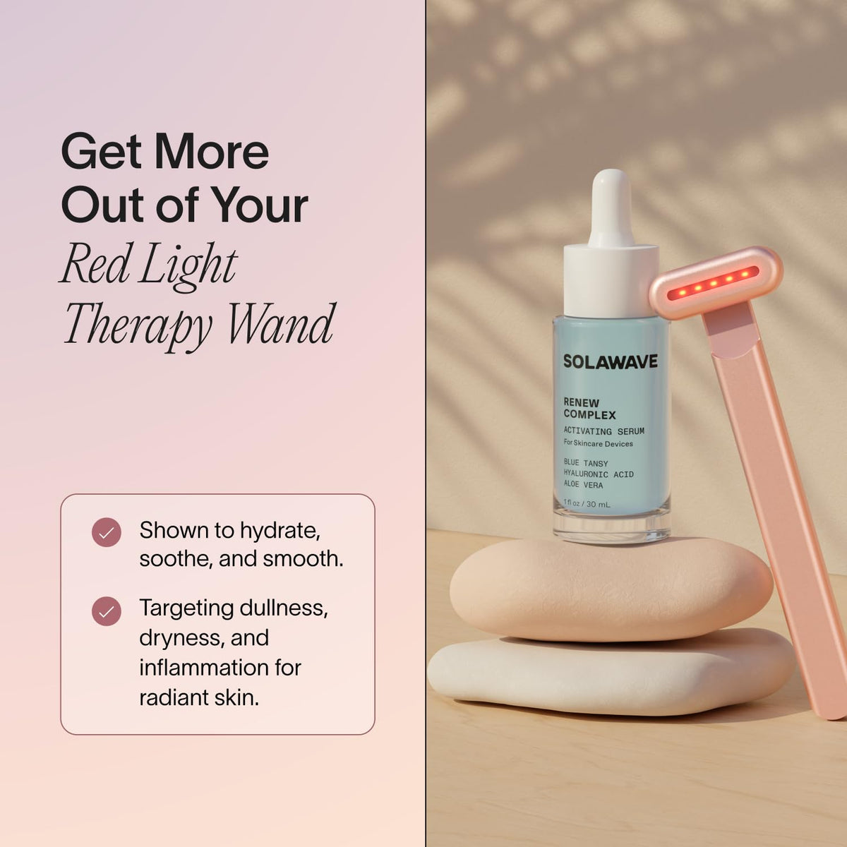 Serum droplet ready to be applied during wand sessions