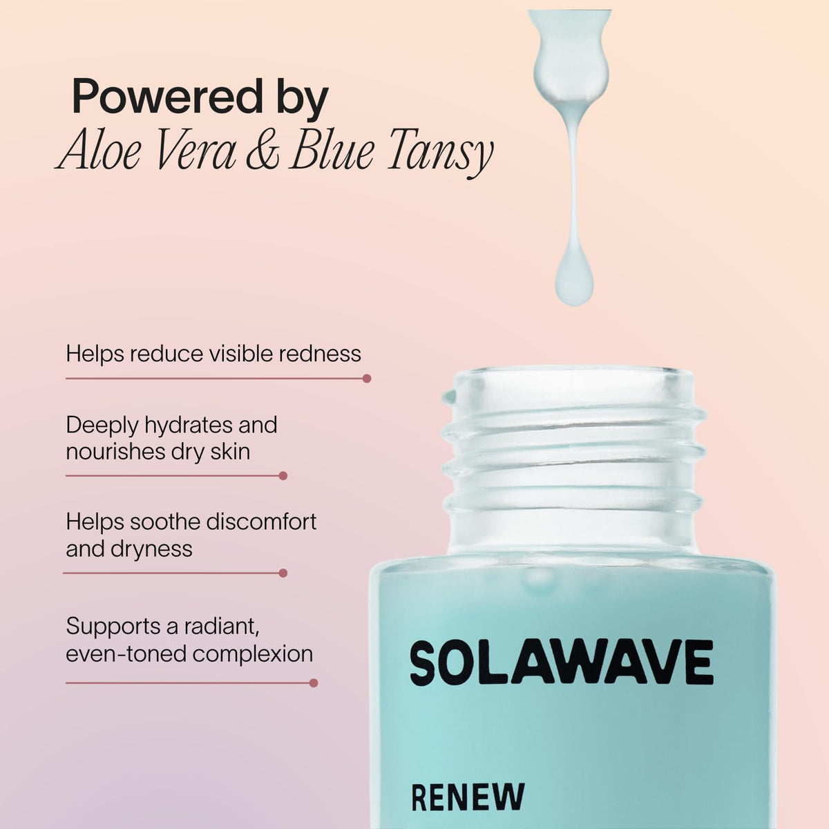 Solawave wand device beside serum for a combined routine