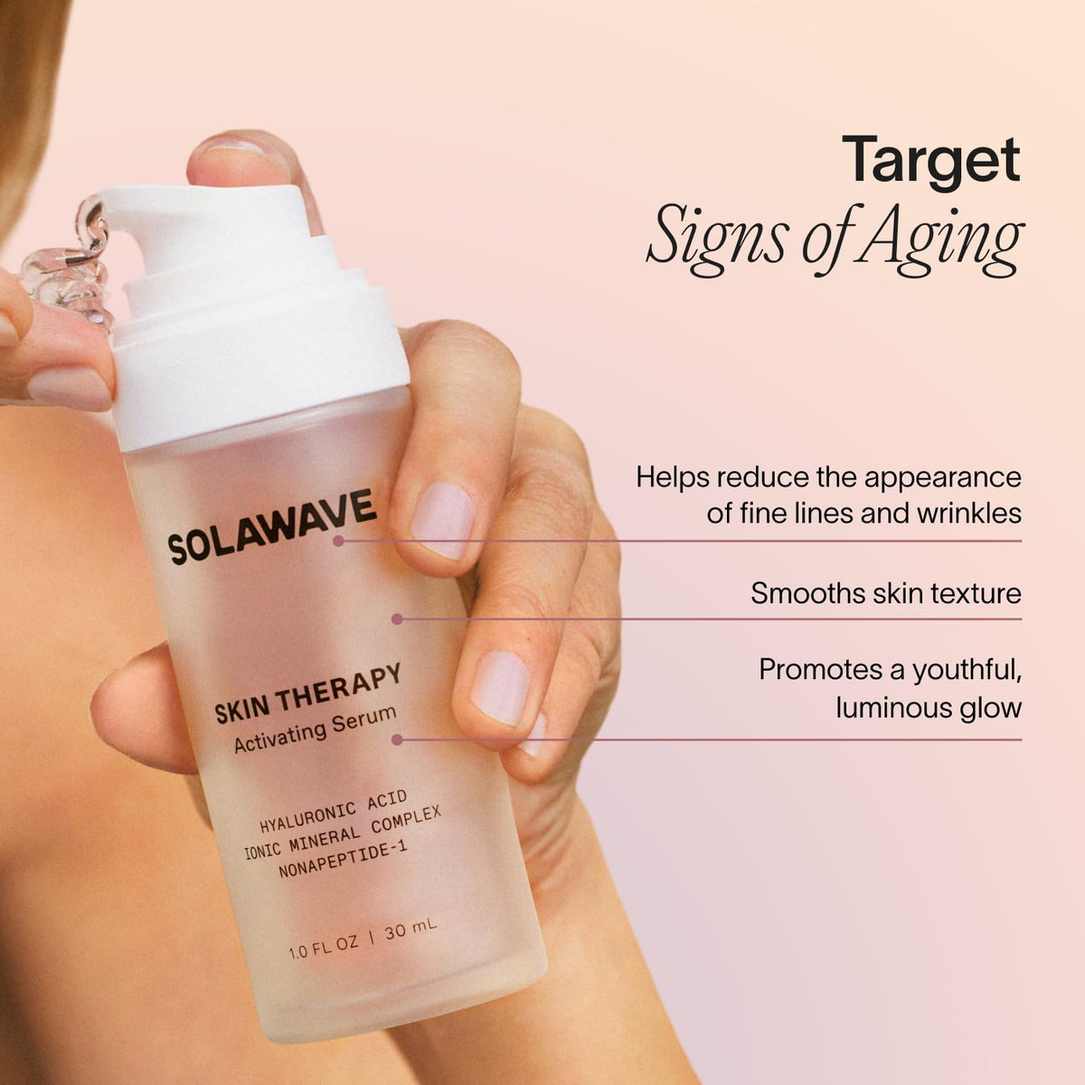 Solawave serum texture swatch shows lightweight, non-greasy feel