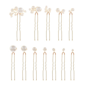 SOLENY 12-piece pearl hair pin set for bridal updos