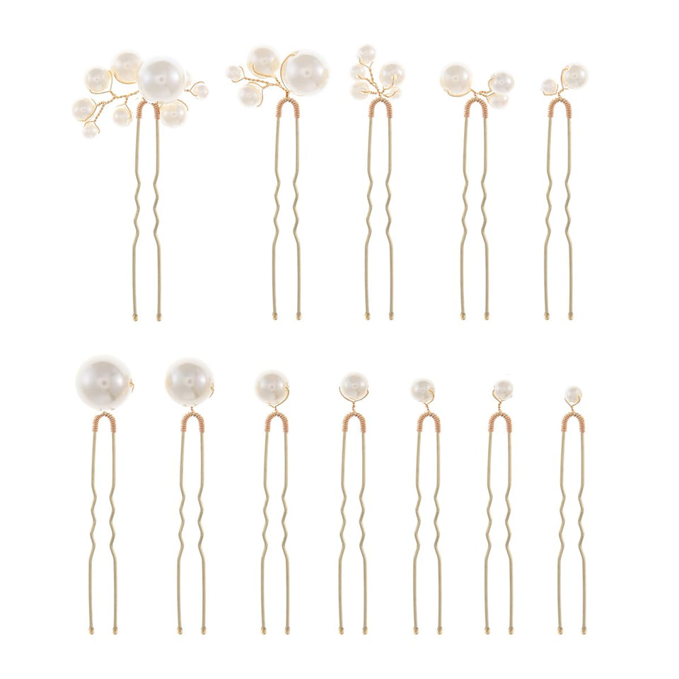 SOLENY 12-piece pearl hair pin set for bridal updos