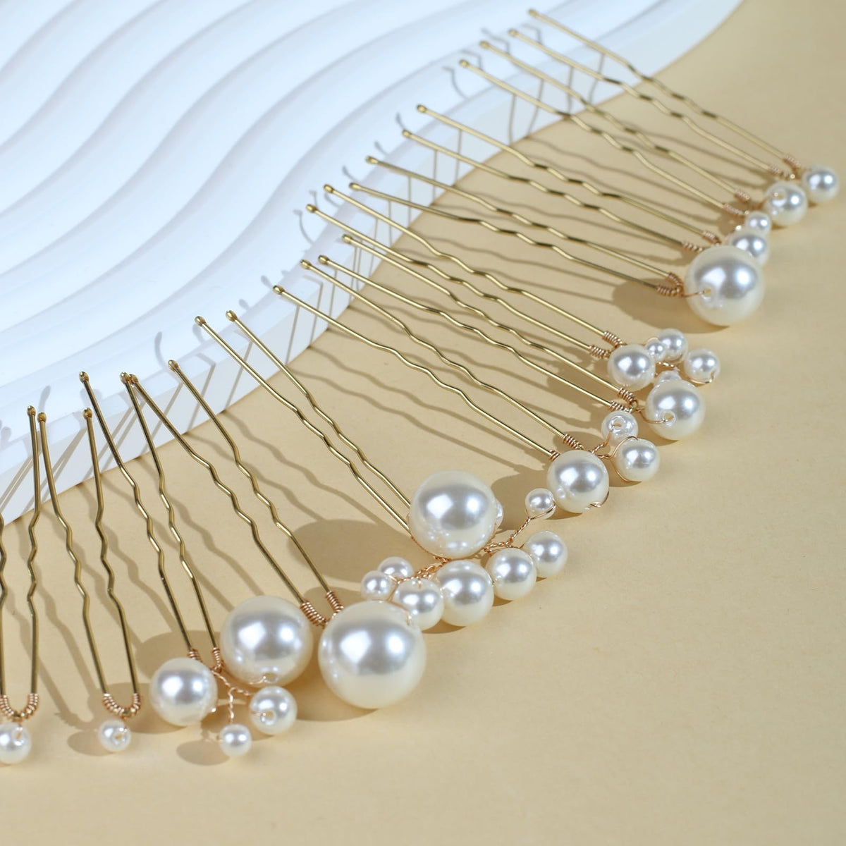 SOLENY bridal hairstyle ideas featuring pearl pins