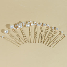 SOLENY pearl hair pin close-up with mixed sizes for texture