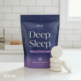 Solia Lavender Shower Steamer with real lavender oils shown
