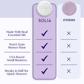 Solia Lavender Shower Steamer travel-friendly packaging for on-the-go