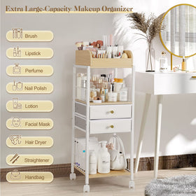 SOLIMINTR middle shelf stores cleansers, toners, and makeup removers