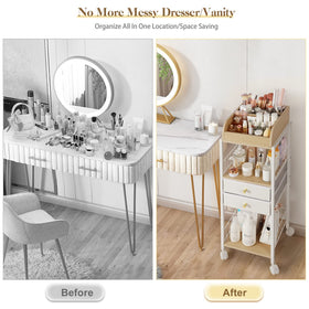 SOLIMINTR two-drawer section holds creams, masks, and cotton pads
