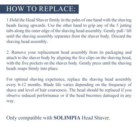 Solimpia replacement head with magnetic connection angle for quick maintenance