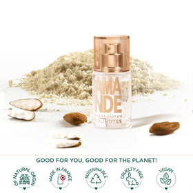 Solinotes Almond perfume note graphic with almond and jasmine hints.