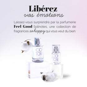 Solinotes Cotton Flower label closeup reveals vegan, cruelty-free and made in France.