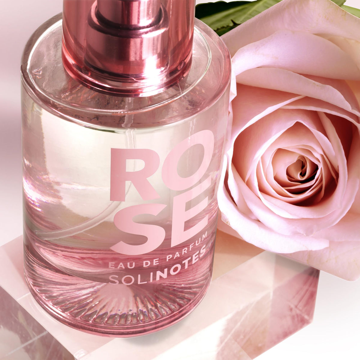 Solinotes Paris Rose shower cream bottle shown for coordinated fragrance routine.