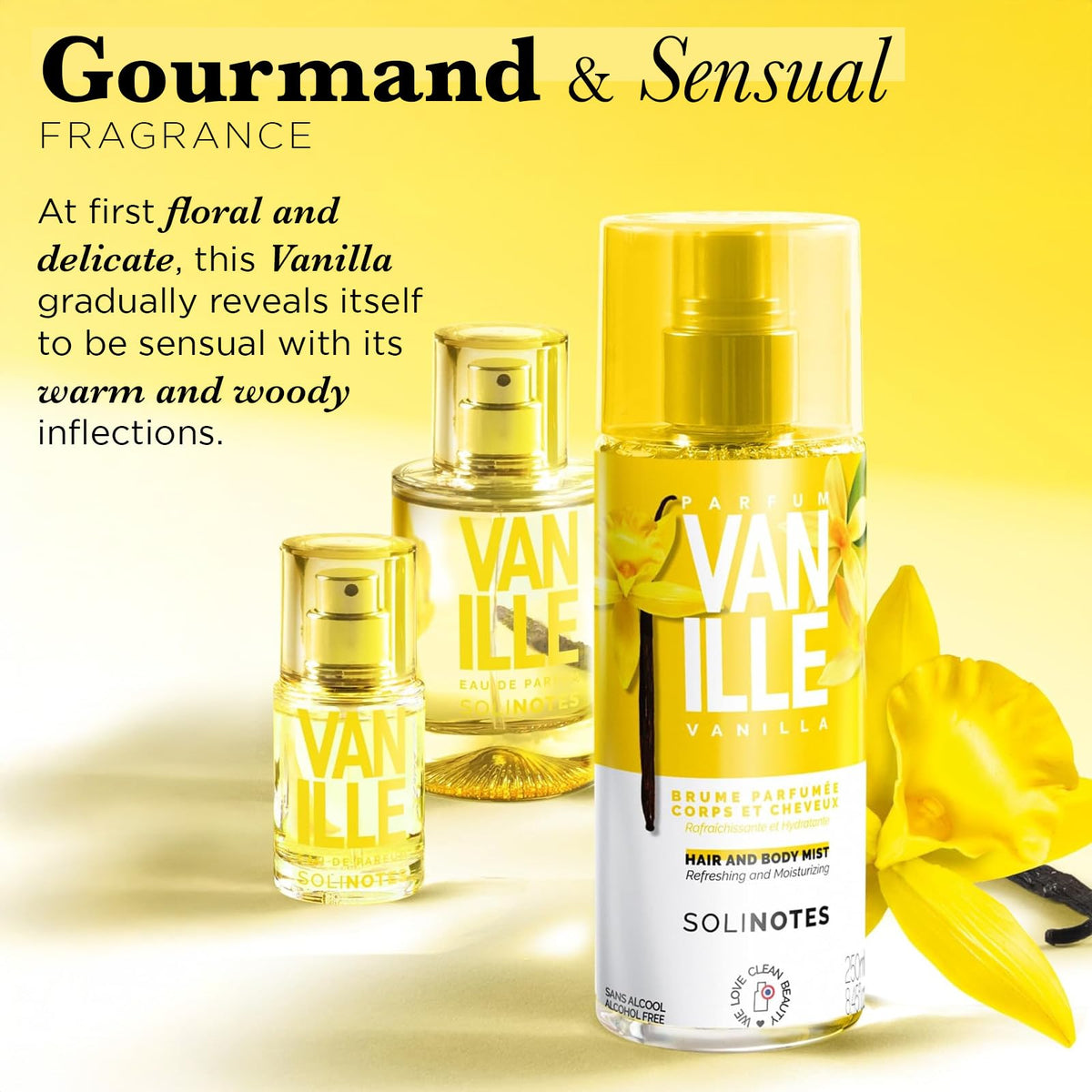 Solinotes Vanilla Scented Mist spray application demonstrates even scent distribution