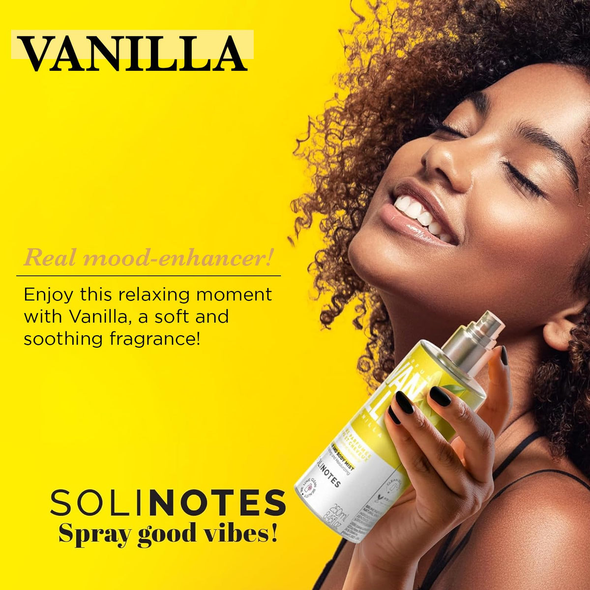 Solinotes Vanilla Scented Mist with tonka bean note showcased