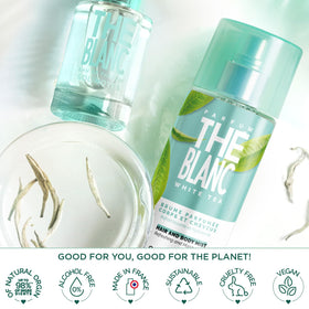 Solinotes White Tea Body Mist on skin highlighting subtle aroma