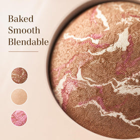 SOLLASY bronzer blush highlighters pan demonstrates buildable color for contour and glow.