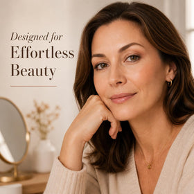 SOLLASY bronzer blended along temples and jawline adds warmth.