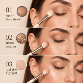 SOLLASY eyeshadow quad neutral shades enables seamless lid definition.
