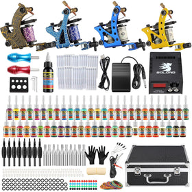 Solong Tattoo complete kit box-front view for easy unboxing and setup