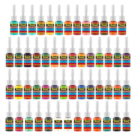 Solong Tattoo ink set 54 colors lid and labels emphasizing cleanliness and batch integrity