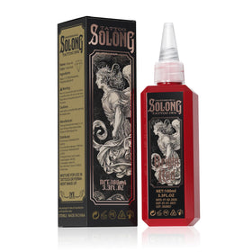Solong Tattoo S Series red ink for outlining with crisp, lasting lines.