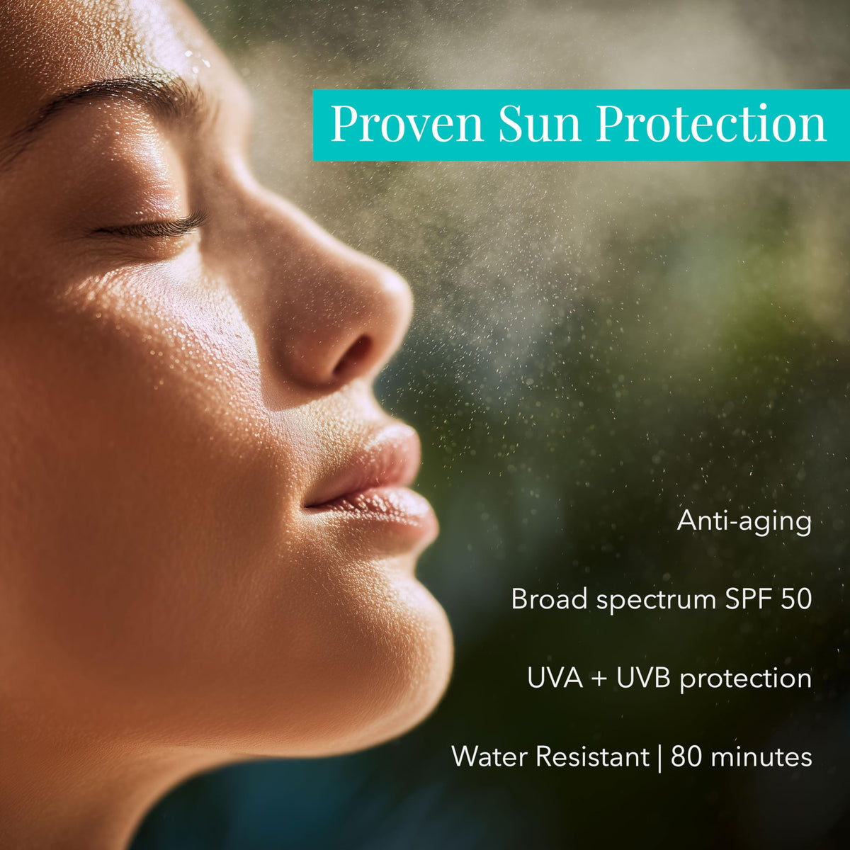 SolRX Sport Spray SPF 50 smooth, residue-free finish on skin