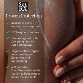SolRX Sport Spray SPF 50 nozzle angle demonstrates effortless application