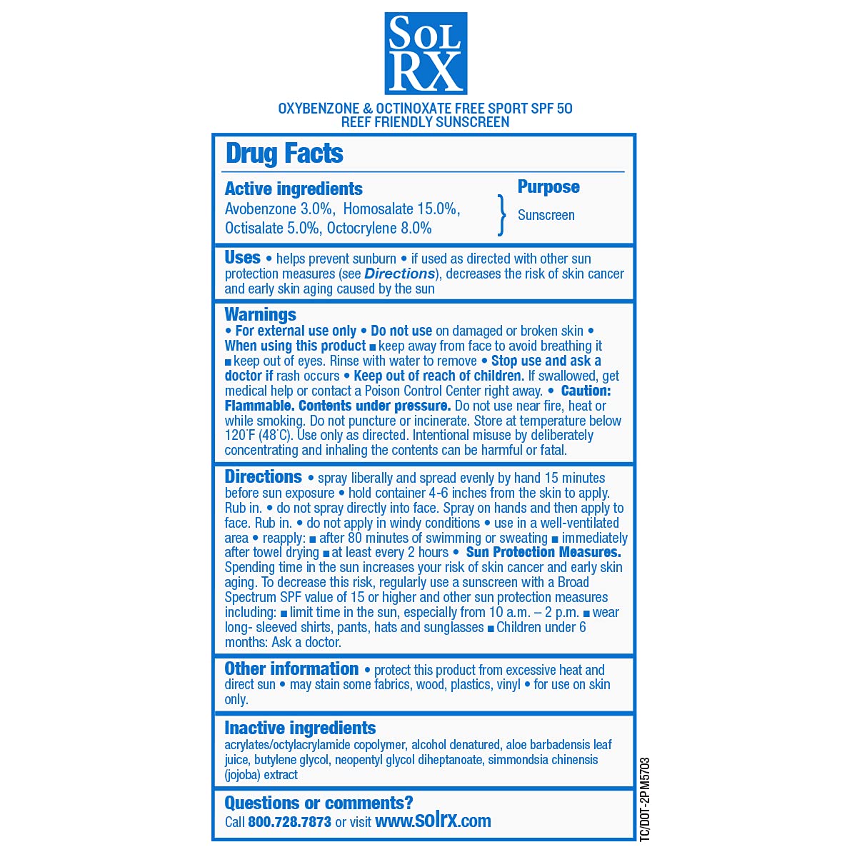 SolRX Sport Spray SPF 50 USA-made packaging with trusted sunscreen
