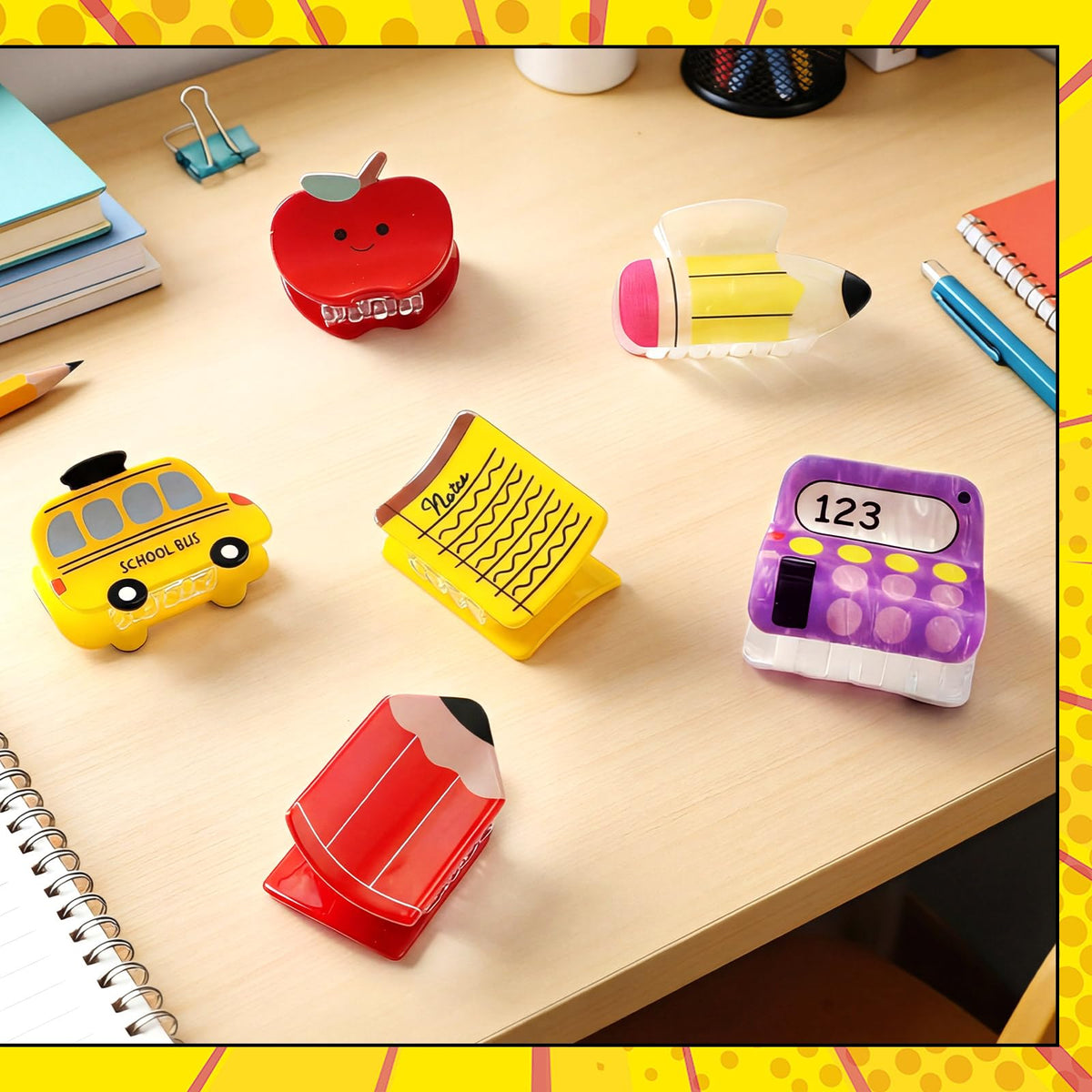 Solsew calculator clip adds a playful touch to work or study.