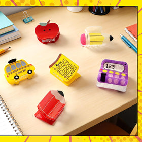 Solsew calculator clip adds a playful touch to work or study.