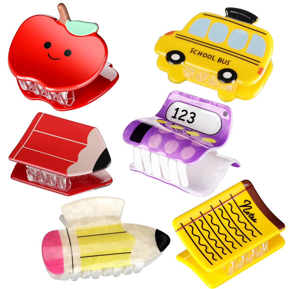 Solsew 6-piece teacher clips set for back-to-school style.