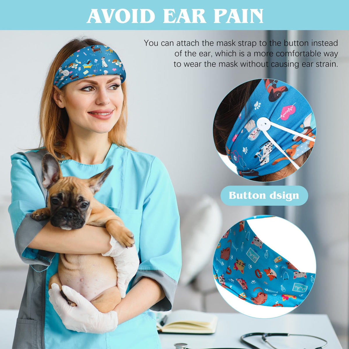 Solsew headband featuring heart stethoscope motif for patient care moments