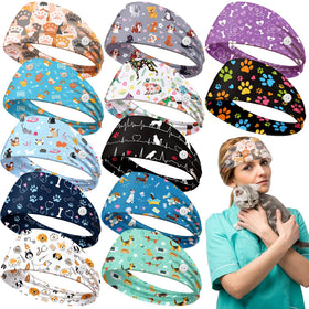 Solsew veterinary headband with paw print design for all-day comfort in clinic