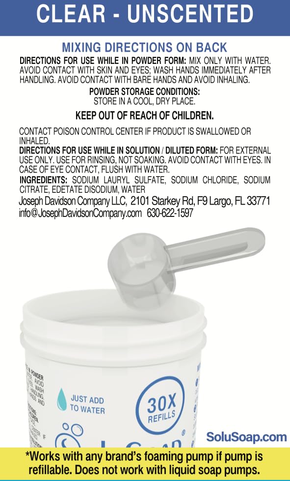 SoluSoap American-European ingredient sourcing shown as high-quality cleaning option.
