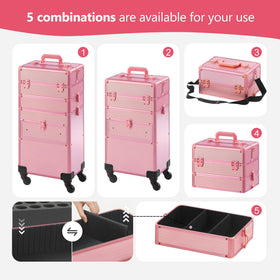 Somduy 5-in-1 makeup travel case configured for versatile setups.