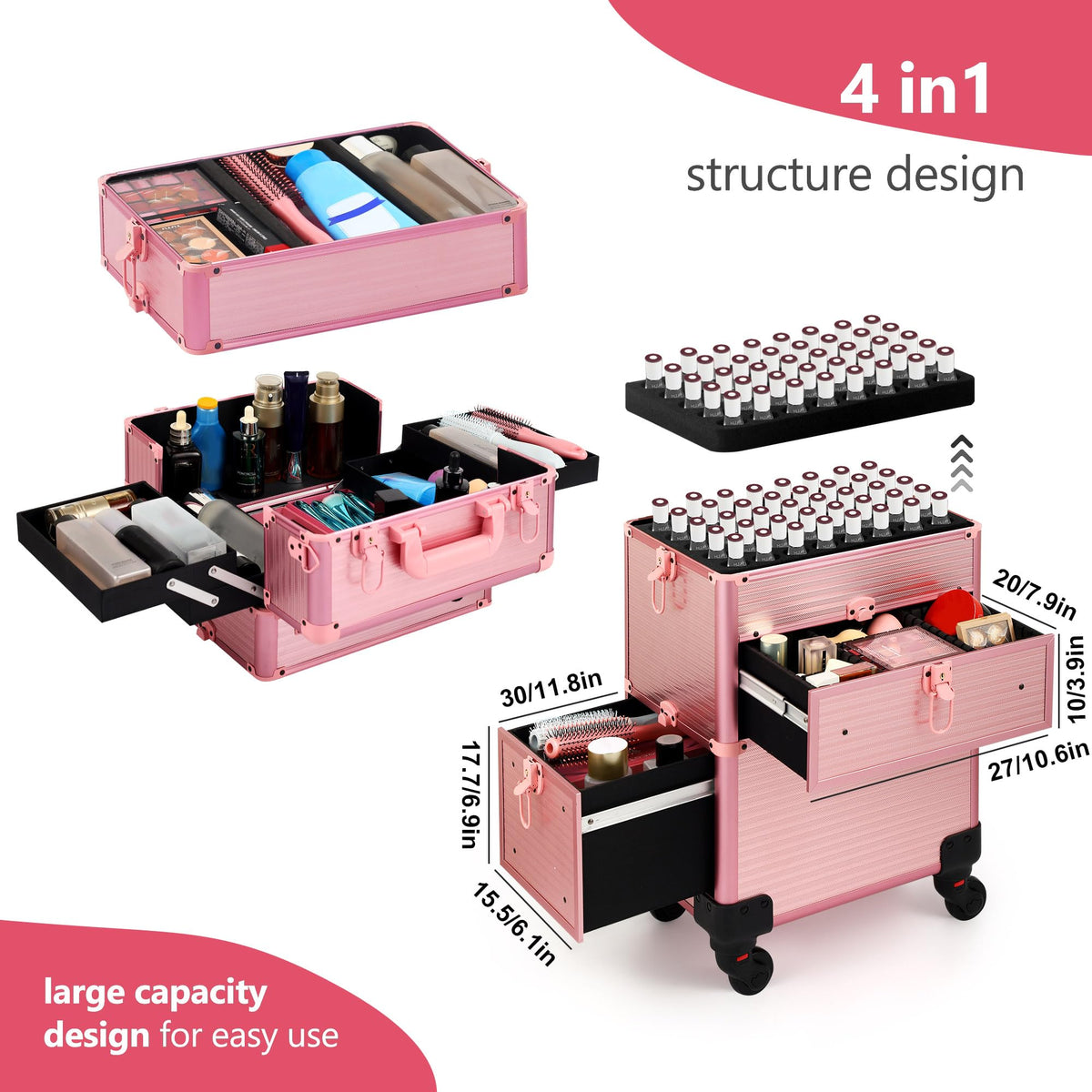 Somduy detachable compartments simplify customizing your kit.