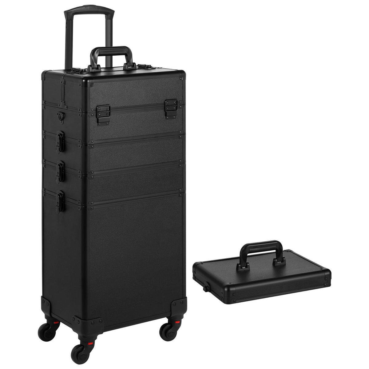 Somduy rolling makeup case black exterior conveys professional style