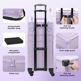 Somduy rolling makeup case detachable compartments adapt to your kit